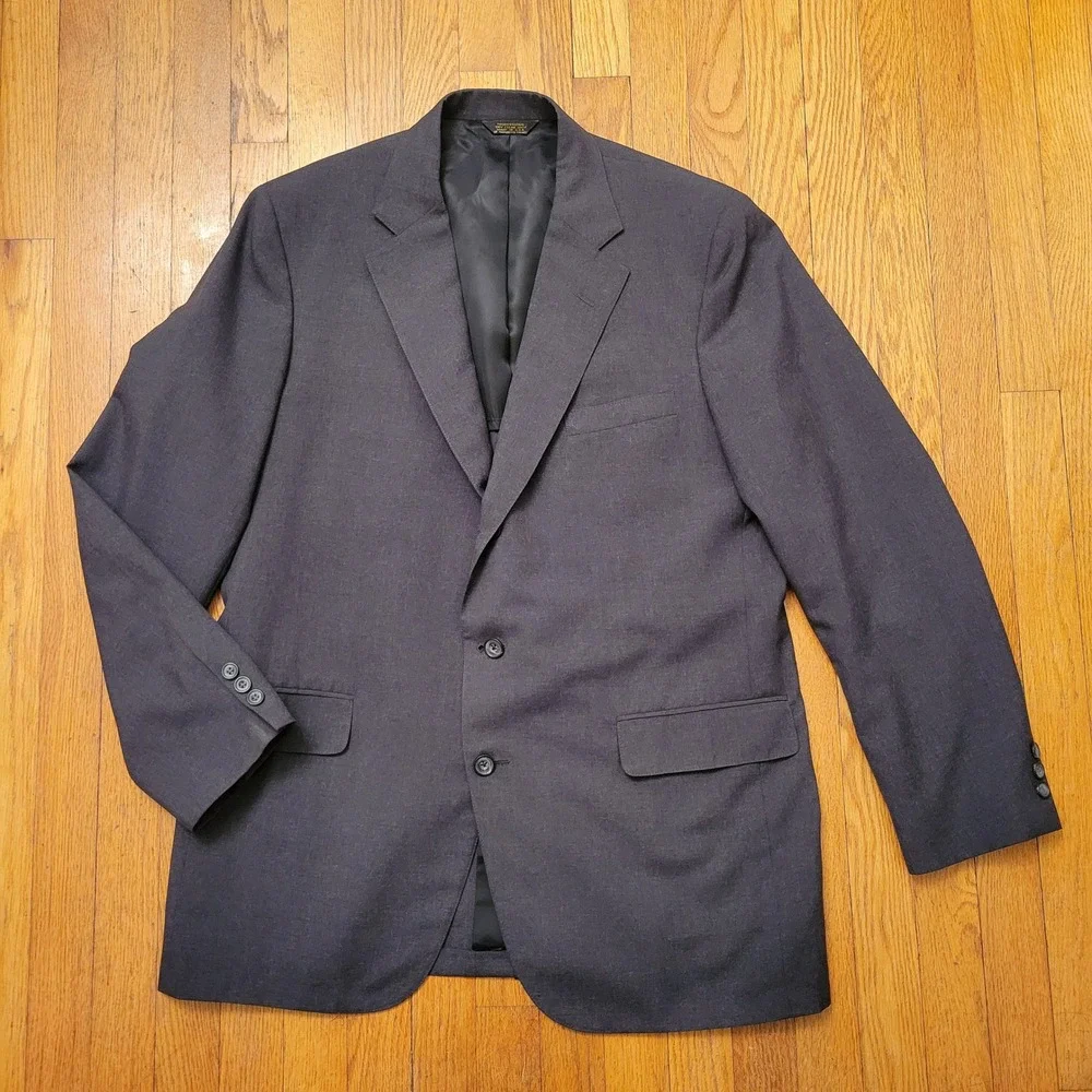 Mobley Sons Charcoal Gray Wool‎ Suit Jacket Blazer 3 Button Preppy Academia 44R